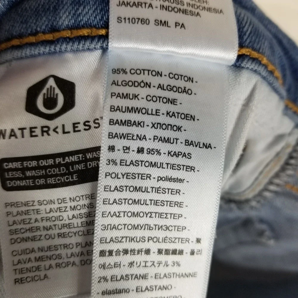 Levis 505 Regular Fit‎ Jeans Mens 34x34 Medium Wash Blue WaterLess Denim